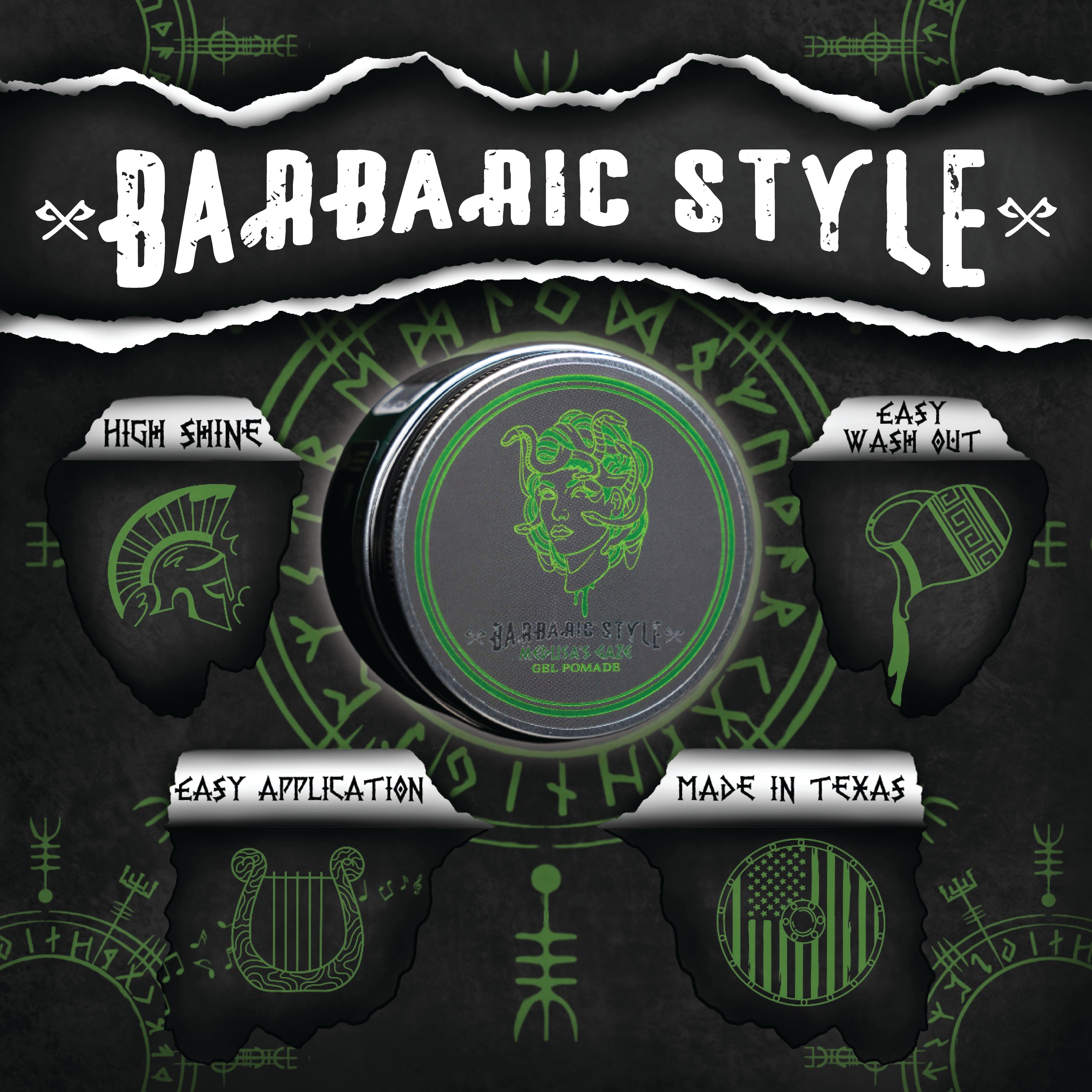 Medusa's Gaze Gel Pomade | Barbaric Style